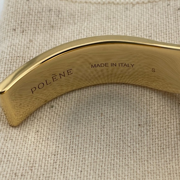 Polène 24K Gold Gilded Twist Cuff Bracelet Made in Italy Size S - Picture 2 of 7